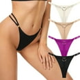thumbnail image 3 of Double Strap Thong Underwear Womens Non Back Sexy Love Buckle Low Rise Underwear, 3 of 5