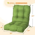 thumbnail image 4 of EAGLE PEAK Tufted Outdoor/Indoor Seat/Back Chair Cushion, Set of 2, 42 x 21 in,Dark Green, 4 of 10