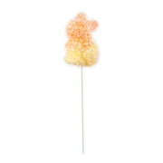 Way to Celebrate Easter Orange and Yellow Ombre Tinsel Bunny 10" Decorative Pick