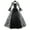 Black, variant on Brilliant Fall Dresses for Women 2024 Maxi Glossy Pleated 3D Women Plus Size Vintage Gothic Court Collar Patchwork Bow Dress