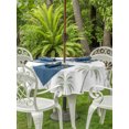 thumbnail image 3 of Outdoor Tablecloths with Umbrella Hole & Zipper, Sage Green Palm Trees Round Tablecloths 60 Inch, Tropical Summer Beach Botanical Waterproof Table Cloth, Patio/Pool/Picnic Table Covers, 3 of 8