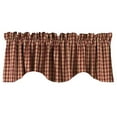 thumbnail image 2 of Home Collection by Raghu Heritage House Check Scalloped Valance, 72 by 18-Inch, Barn Red/Nutmeg, 2 of 4
