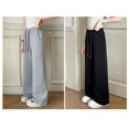 thumbnail image 6 of TIREOW Girls Sweatpants Elastic High Waist Straight Wide Leg Drawstring Sweatpants Kids Fashion Casual Baggy Pants, 6 of 9