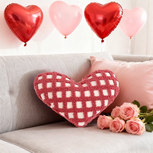 Cojín con forma de corazón | Cojín decorativo para sofá y cama | Decoración para el Día de San Valentín