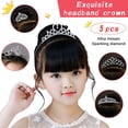 thumbnail image 3 of SUTENG 5 Pieces Girls Princess Tiara Crown Glitter Crystal Tiara Headband Rhinestones Toddler Crown for Little Girls Wedding Princess Birthday Christmas Crown Party Gifts, 3 of 7