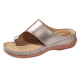 thumbnail image 5 of Rokment Orthopedic Wedges Walking Flip Flops for Women 2026 Summer Beach Fashion Casual Leather Platform Arch Support Slip on Sandals Comfortable Thongs Slides Slippers Vacation Khaki Size 9, 5 of 6