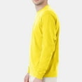 thumbnail image 3 of Hanes Essential-T Men's Long Sleeve T-Shirt | Soft Crew Neck 100 Cotton Tee, Athletic Yellow, S, 5 oz, 3 of 5