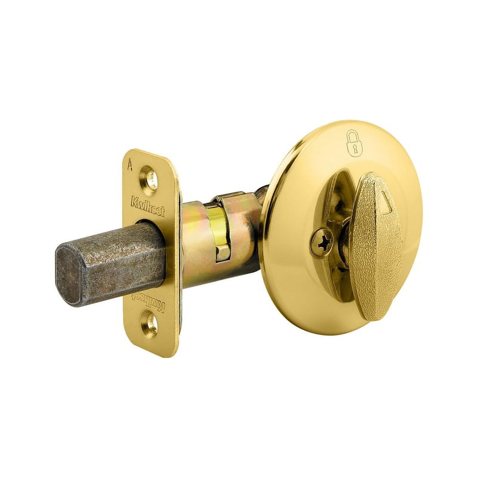 Kwikset 663 One Sided Deadbolt - Thumb Turn Only, Polished