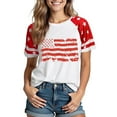 thumbnail image 2 of Jamicy Casual Blouses for Women Summer Outfits American Flag Shirt Women 4th Of July Shirts Graphic Patriotic Tshirt Casual Pullover Printed Short Sleeved Round Neck, 2 of 4
