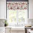 thumbnail image 3 of Red Flower Bird Kitchen Curtains and Valances Set, Green Leaf Pine Cone Christmas Star Rod Pocket Window Valance 18 Inch Window Curtain Panels for Living Room Bedroom Laundry, 27.5x36in, 3 Pieces, 3 of 7