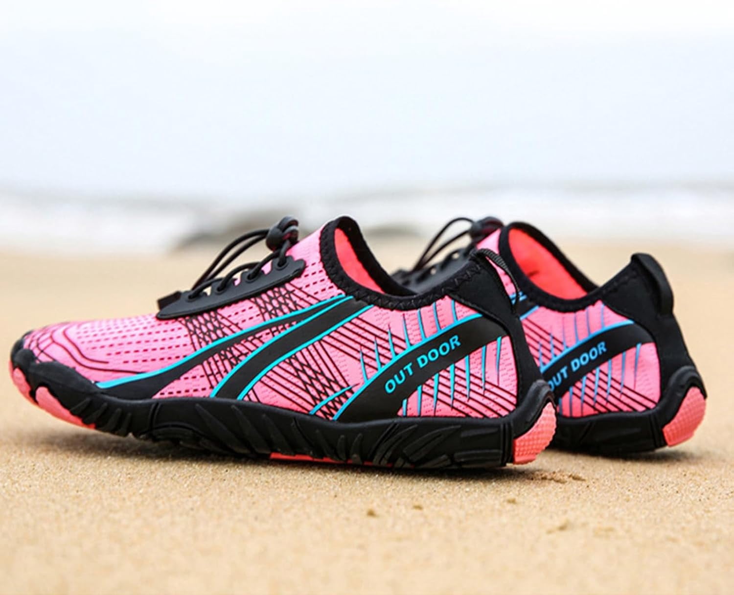 Womens Barefoot Shoes Hiking Boots Wide Sports Shoes Hiking Shoes,Outdoor wading shoes, five-finger beach swimming and fishing shoes, sports climbing mesh shoes
