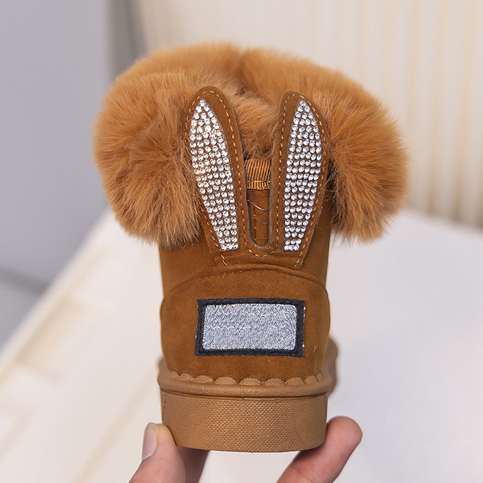 Dakaela Winter Snow Boots Boys Girls Soft Warm Shoes Toddler Plush Slip on Booties Kids Outdoor Boot