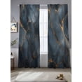 thumbnail image 2 of Navy Blue Marble Sheer Curtains 108 Inch Length 2 Panels Set for Living Room/Bedroom, Luxury Modern Abstract Art Semi Curtain Sheers Drapes Rod Pocket Curtains Window Treatment Set 52''x108''x2, 2 of 7