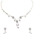 thumbnail image 1 of Gorgeous Rhinestone Crystal Floral Necklace Earrings Set[o3874], 1 of 5