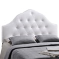 thumbnail image 2 of Modern Contemporary King Size Vinyl Headboard, White Faux Leather, 2 of 5