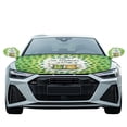 thumbnail image 2 of Yuyamidu St. Patrick's Day Car Front Hood Cover Wrap Beer Hood Covers for Cars Sedans Green Leaf Vehicle Rear View Mirror Protector Auto Side View Mirror Cover, 3 PCS, 2 of 7