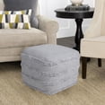 thumbnail image 4 of 18" Gray 100% Cotton Ottoman, 4 of 10