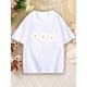 thumbnail image 1 of Girls' Red Floral Print Cotton T-Shirt - Casual Crew Neck, Short Sleeve, Summer Knit Top with White Daisy Design, Casual Summer Wear|Floral Print Top|Soft Texture Shirt, Cute Shirts, 1 of 6