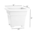 thumbnail image 2 of Novelty 26142, White, Countryside Square Tub Planter, 14-Inch, 2 of 4
