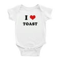thumbnail image 1 of I Heart Toast Love Food Funny Baby Bodysuits, 1 of 5