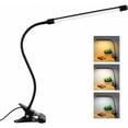 thumbnail image 1 of Lámpara de escritorio adaptable con cuello de cisne flexible, temperatura de color ajustable e iluminación que no parpadea para oficina en casa, dormitorio, lectura, uñas, luz con clip, color negro, 1 of 5