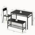 thumbnail image 3 of Asofer 4 Piece Dining Table Set with 2 Chairs and Bench, Kitchen Table Set with Storage Rack,Space-Saving Dinette Set for Small Apartment,Black, 3 of 8
