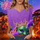 thumbnail image 1 of TaTaai Women's Fashion Christmas Printed Loose Casual V Neck With Three Quarter Sleeves And 3/4 Sleeves T-shirt Pullover Top Gift, 1 of 5