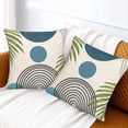 thumbnail image 6 of Boho Pillow Covers 16x16 Set of 2, Mid-Century Blue Orange Drop Shapes Decorative Throw Pillow Covers Outdoor Retro Abstact Lumbar Pillow Cases for Bed Couch Sofa Home Decor, 6 of 6