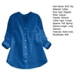 thumbnail image 7 of Guiexla Women Spring Autumn Shirt Top Solid Color Loose Fit Breathable Fabric V-Neck Long Sleeves Single-breasted Casual Top Streetwear, 7 of 7