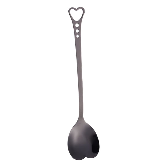 Heart Shaped Stainless Steel Coffee Spoon for Home Kitchen, Long Handle Dessert Spoon for Ice Cream and Latte, Cute Tea Utensil for Afternoon Party, 1 Piece