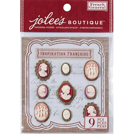 Jolee's French General Dimensional Stickers, 9-Pack, Layered Cameos