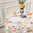 thumbnail image 6 of GZHJMY Autumn Leaves Pattern Round Tablecloth 60inch Indoor Wrinkle Free, Cute Foxes Circular Lace Table Cover Washable for Kitchen Party BBQ Dining Decor Home Decor, 6 of 7
