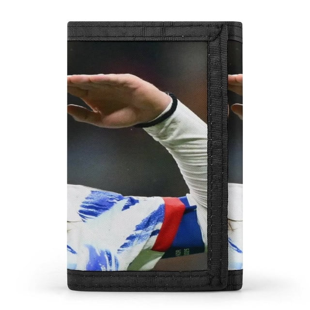 Erling Haaland Cartera Trifold para Hombres, 8 Ranuras para Tarjetas, 1 Ventana de ID, Tarjetero Delgado con Bolsillo de Efectivo con Cremallera para Uso Cotidiano