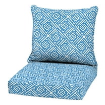 ARDEN Outdoor Deep Seat Cushion Set, 22 in x 24 in, Weather-Proof, Rain-Proof, Fade Resistant Patio Cushion Amalfi Blue Tile