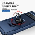 thumbnail image 4 of Cowithday Hybrid Rugged Case for Google Pixel 6 5G 6.4" Phone, Military Grade Heavy Duty Shockproof Rotatable Magnetic Ring Holder Kickstand Armor Dual Layer Cover for Google Pixel 6, Blue, 4 of 10
