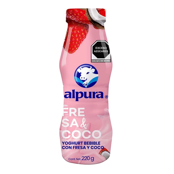 Yoghurt bebible Alpura fresa y coco 220 g