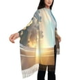 thumbnail image 5 of Cauagu Sunset Airplane Travel View Print Women Wrap Shawl tassels Scarves Retro Scarf 77.6"X28.3", 5 of 8