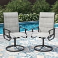 thumbnail image 6 of ELPOSUN Patio Swivel Chairs Set of 2, Outdoor Dining Chairs High Back Padded All Weather Breathable Textilene Outdoor Swivel Chairs with Metal Rocking Frame for Lawn Garden Backyard Deck, Light Gray, 6 of 7