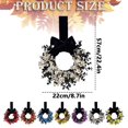 thumbnail image 3 of JIANGHUI Halloween Wreath - 8.6 Inch Small Halloween Wreaths with Bow,Decorative Hanging Wreath for Front Door,Cabinet,Window,Wall Decor,Fall Wreath for Thanksgiving Halloween Decor(C), 3 of 5