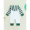 thumbnail image 4 of Jxzom Newborn Baby Girl Boy My First St. Patricks Day Outfit 0 3 6 9 12 Months Long Sleeve Shamrock Clover Hooded Jumpsuit Spring Clothes, 4 of 7
