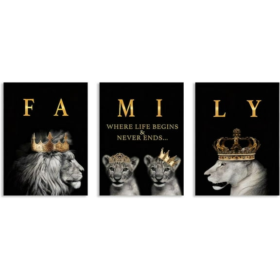 Hieng Motivational Quotes Canvas Wall Art Modern Inspirational Canvas Painting Hustle Execute Grind Positive Quotes with Animal Picture Wall Poster for Home Office Decor Unframed