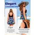 thumbnail image 4 of Wantdo Women's Plus Size Swim Dresses One Piece Swimwear Tummy Control Swimsuit Leaf Flower 22/24 Plus, 4 of 9