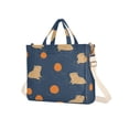 thumbnail image 7 of FORMRS Womens Corduroy Tote Bag Crossbody Shoulder Handbag with Pocket, Blue Capybaras, 7 of 7