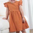 thumbnail image 5 of Edvintorg 2-7Years Girls Clothes 2025 New Summer Dress Cute Solid Color Backless Bow Cotton and Linen Beach Dresses Children's Princess Dress, 5 of 7