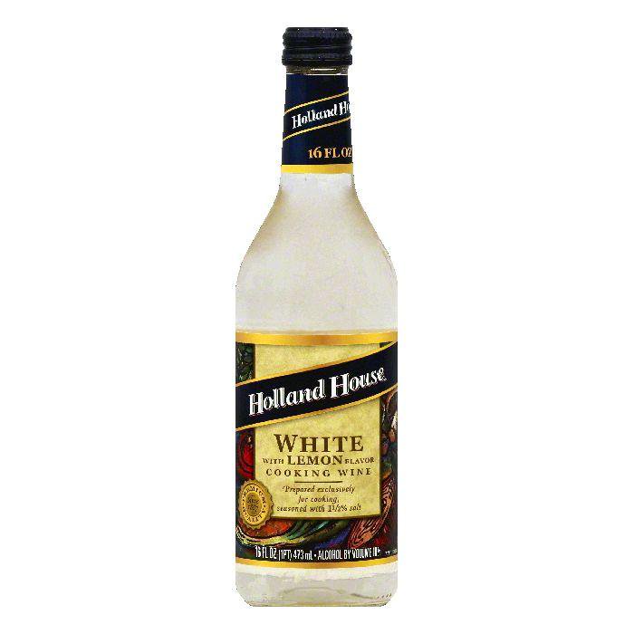 Holland House White Cooking Wine with Lemon Flavor, 16 OZ (Pack of 6