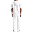 thumbnail image 3 of Men's 2 Piece Hooded Short Sleeve Shirt And Long Pants Set, Lightweight Linen Style Casual Summer Outfit For Vacation, Daily Wear And Outdoor Loungewear,White,L, 3 of 3