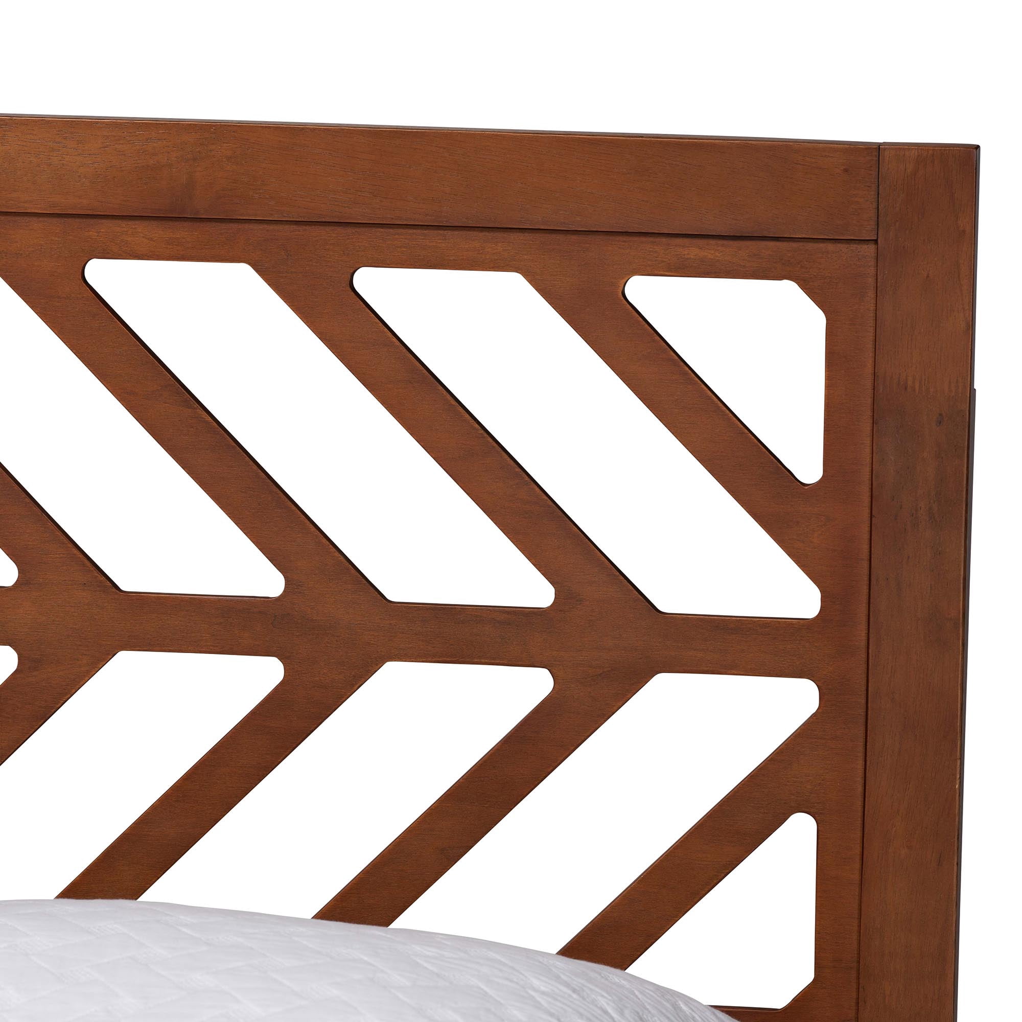Baxton Studio Chinedu Modern Platform Bed, Queen, Ash Walnut