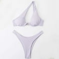 thumbnail image 2 of Bigersell Underwire Swimsuits for Women - Trendy One Shoulder Bikini Sets - High Cut 2 Piece Bathing Suits - Vacation Two Piece Swimsuits Beach Swimwear Purples XL, 2 of 7