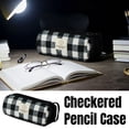 thumbnail image 6 of Hyknon Classic Checkered Pencil Cases, Large Capacity Pencil Case Pouch with Zipper, Soft Stationery Bag with Handheld, Multi-Functional Stationery Pouch for Makeup Office Travel Daily, Black, 6 of 6