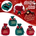 thumbnail image 4 of Christmas Drawstring Gift Bags with Iron Pendants Bowknot Drawstring Pouches Small Candy Reusable Christmas Tree Velvet Treat Bags Xmas Gift Bags for Gift Wrapping Party Favors, 4 of 9